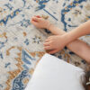 Vintage Blue & Cream Pet-Friendly Area Rug - Timel