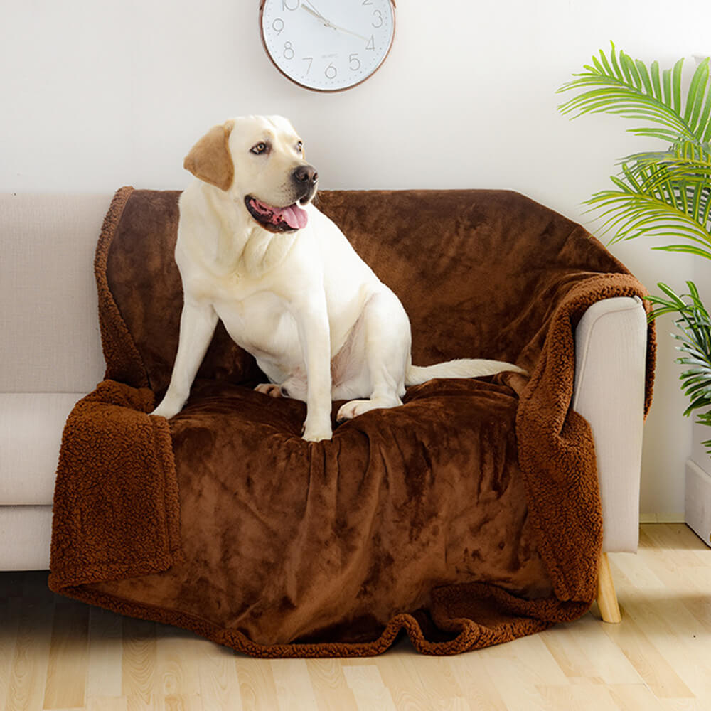 Waterproof Flannel Sherpa Fleece Thickened Dog Bla