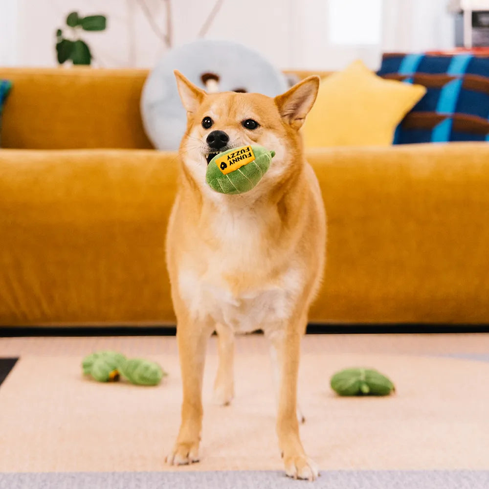 Plush Leaf-Shaped Squeaky Dog Toy - Funnyfuzzy Snu