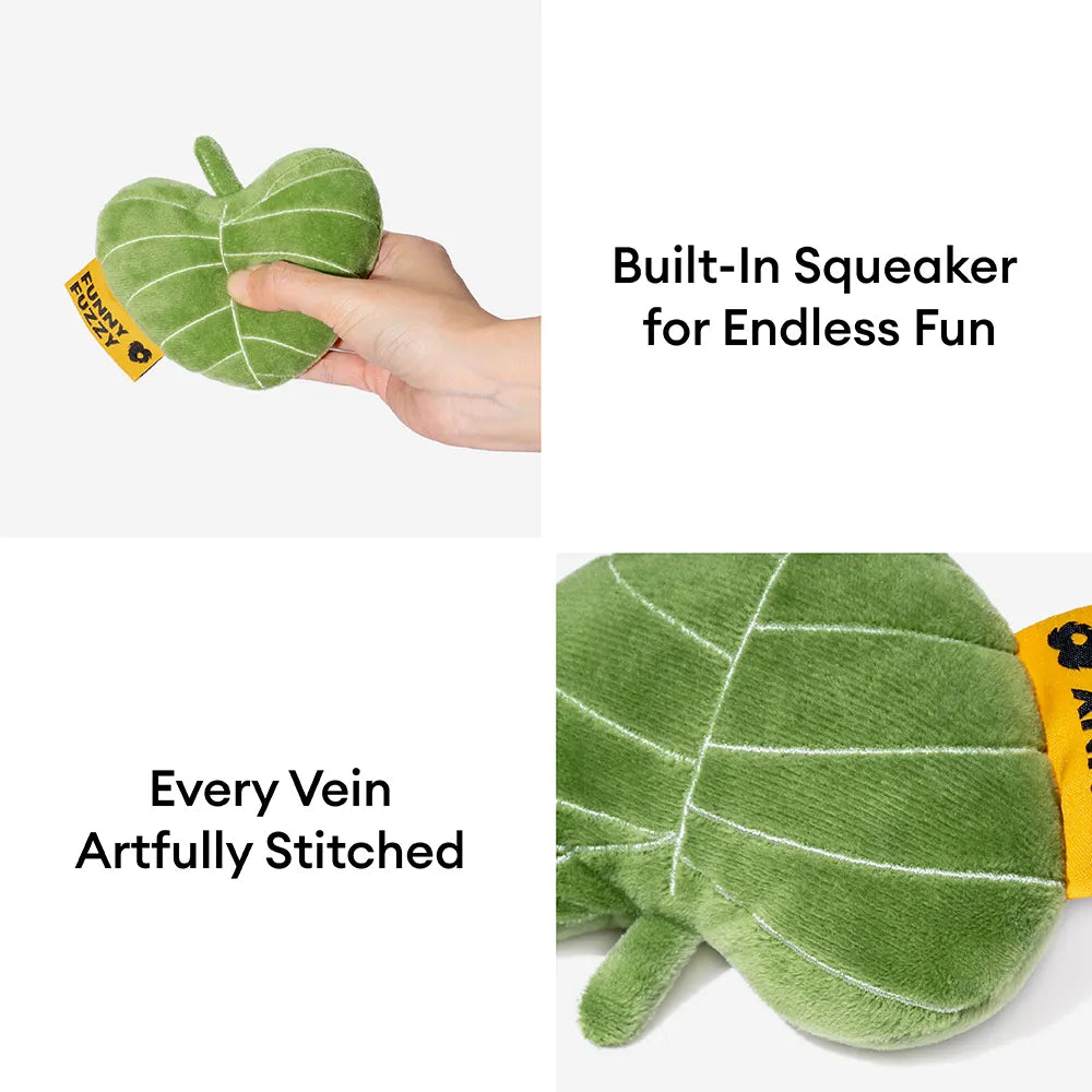 Plush Leaf-Shaped Squeaky Dog Toy - Funnyfuzzy Snu