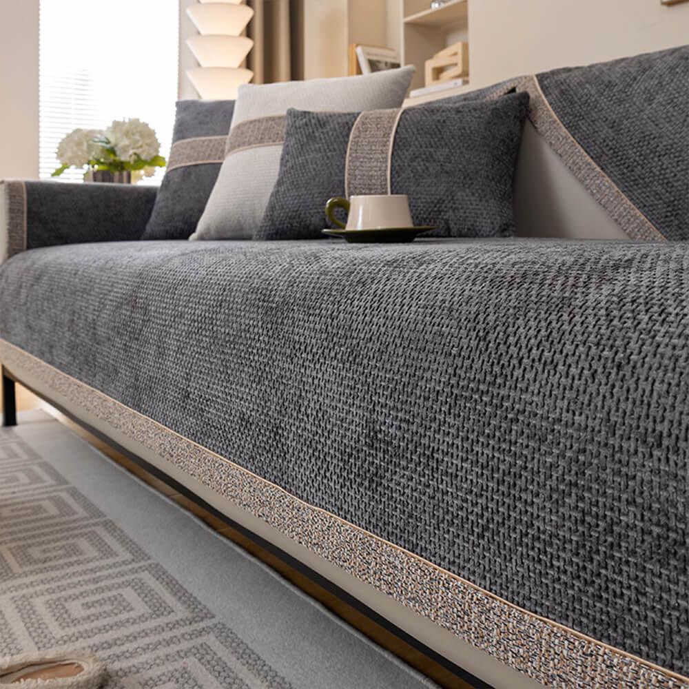 All-Season Modern Tweed Woven Chenille Anti-Slip C
