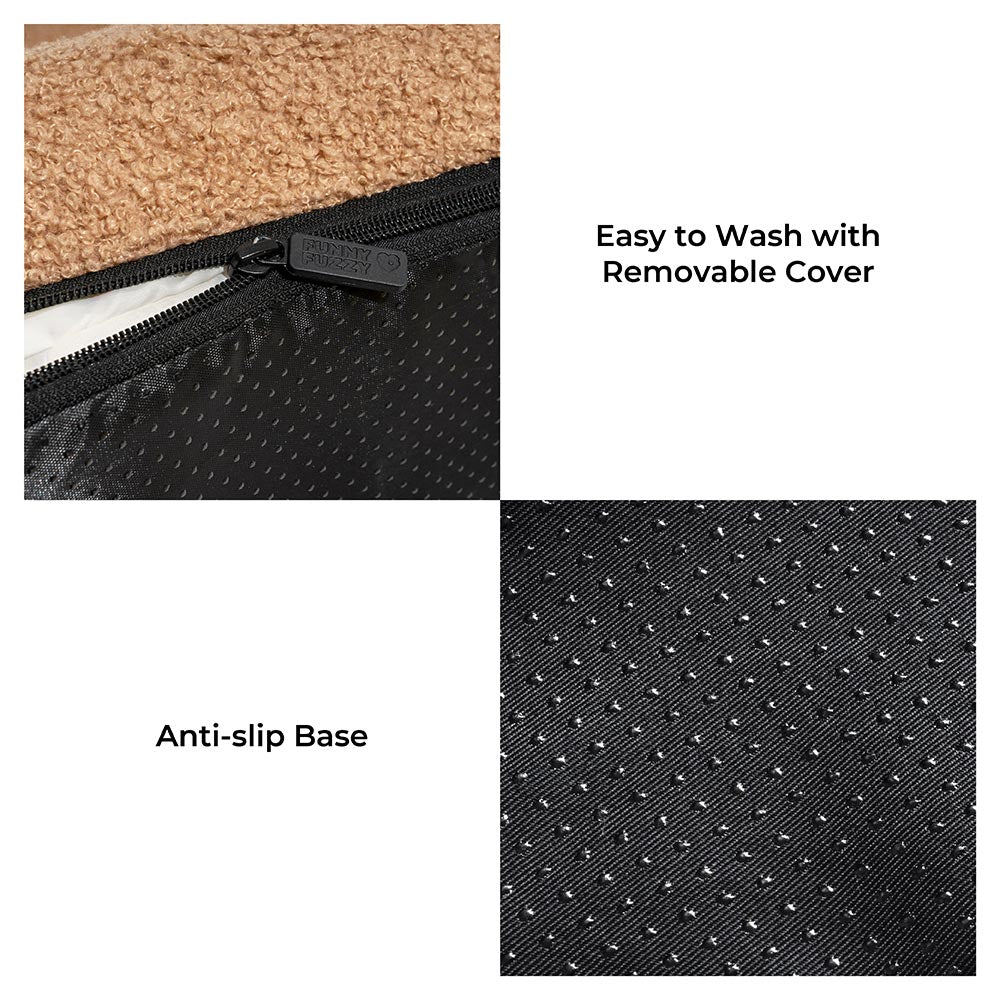 Large Washable Creamy Cozy Flat Dog Beds - Cheesec