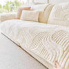 Modern Geometric Soft Plush Non-slip Sofa Protecto