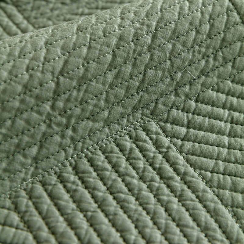 Minimalist All-Season Solid Cotton Geometric Quilt