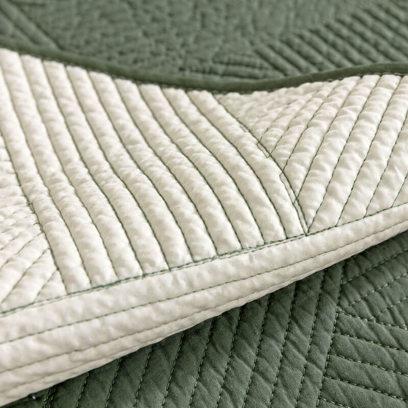 Minimalist All-Season Solid Cotton Geometric Quilt