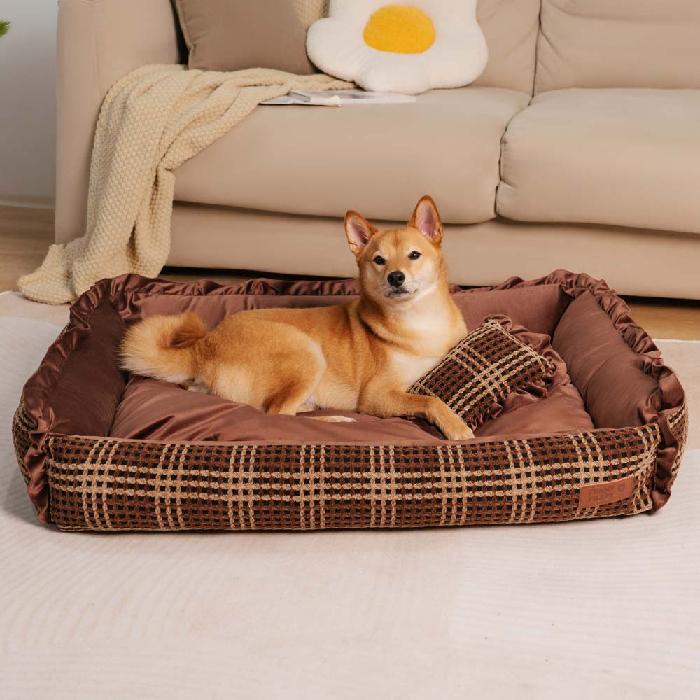 Classic Luxury Floral Washable Cozy Bolster Dog Pi