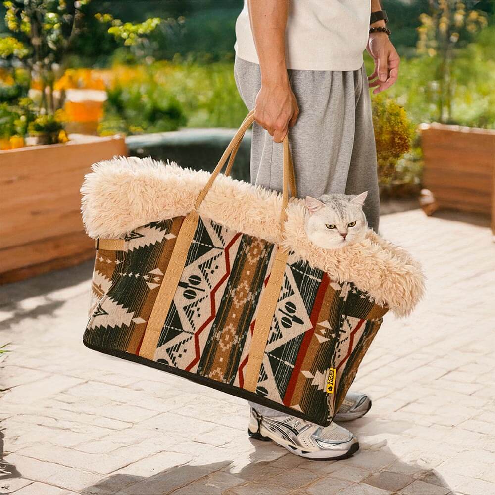 Large Reversible All-Season Indie Boho Cat Carrier