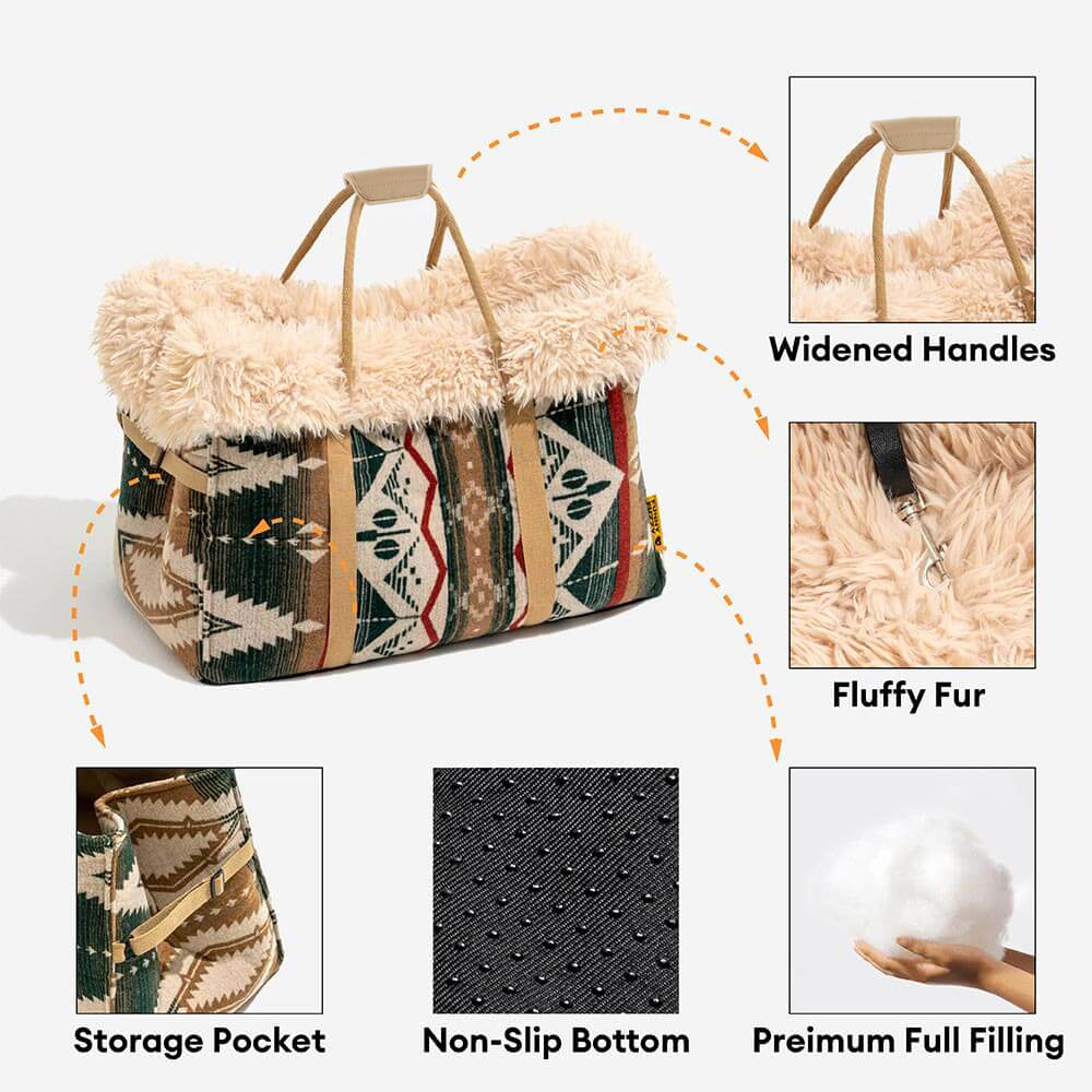 Large Reversible All-Season Indie Boho Cat Carrier