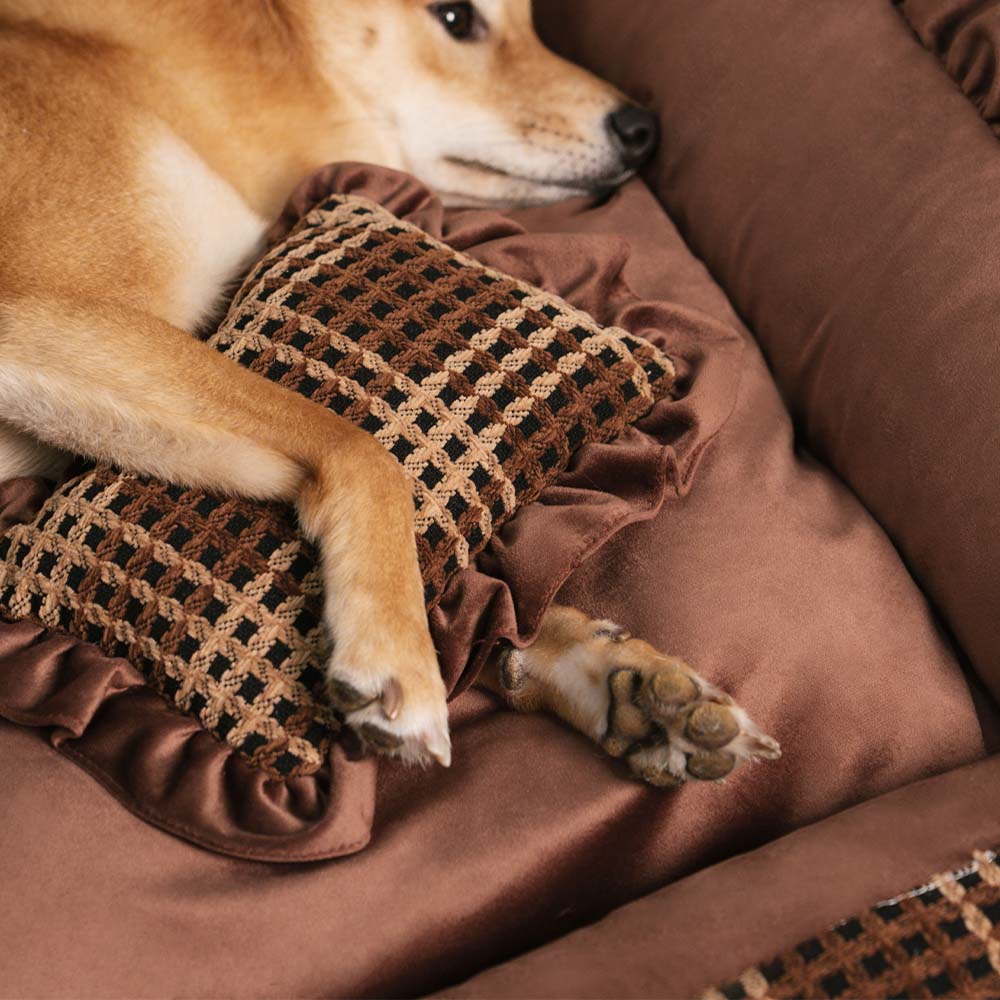 Classic Luxury Floral Washable Cozy Bolster Dog Pi