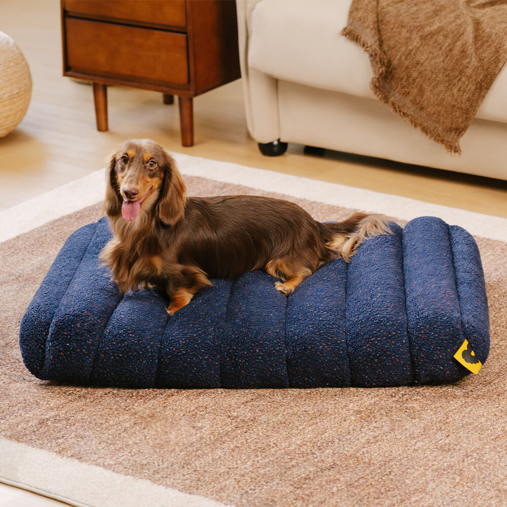 Large Washable Creamy Cozy Flat Dog Beds - Cheesec