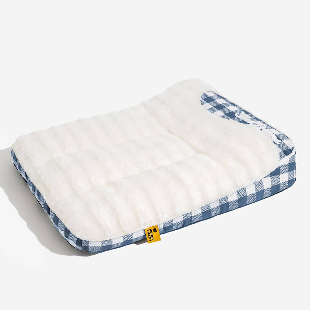 Large Classic Check Headrest Rectangle Calming Dog