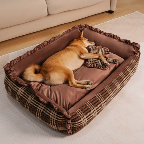 Classic Luxury Floral Washable Cozy Bolster Dog Pi