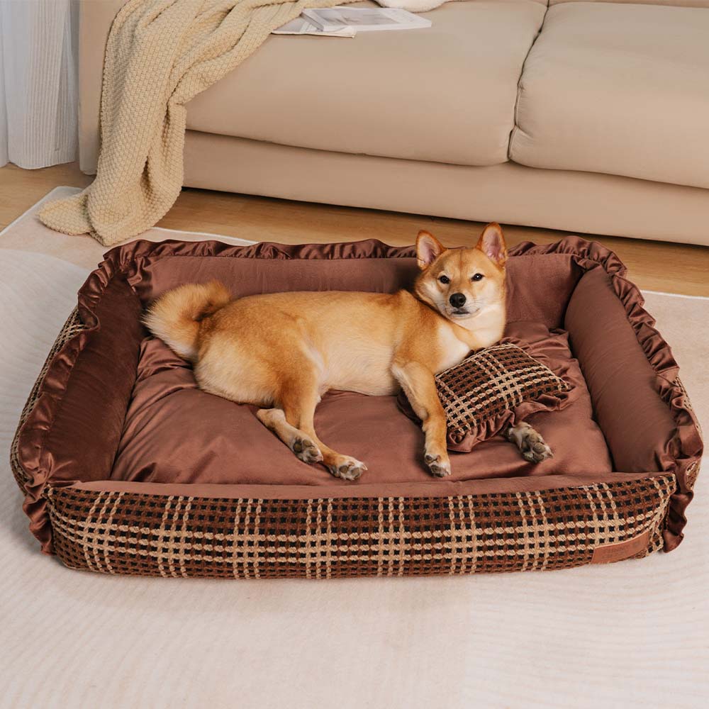 Classic Luxury Floral Washable Cozy Bolster Dog Pi