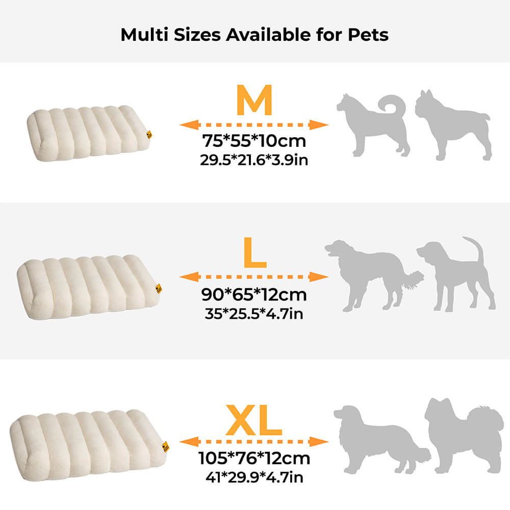Large Washable Creamy Cozy Flat Dog Beds - Cheesec