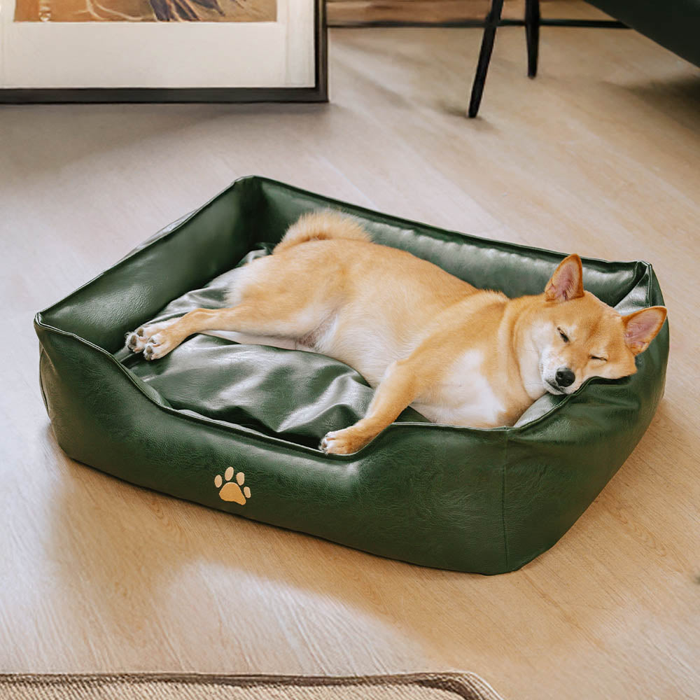 Luxury Faux Leather Waterproof Removable Dog Sofa
