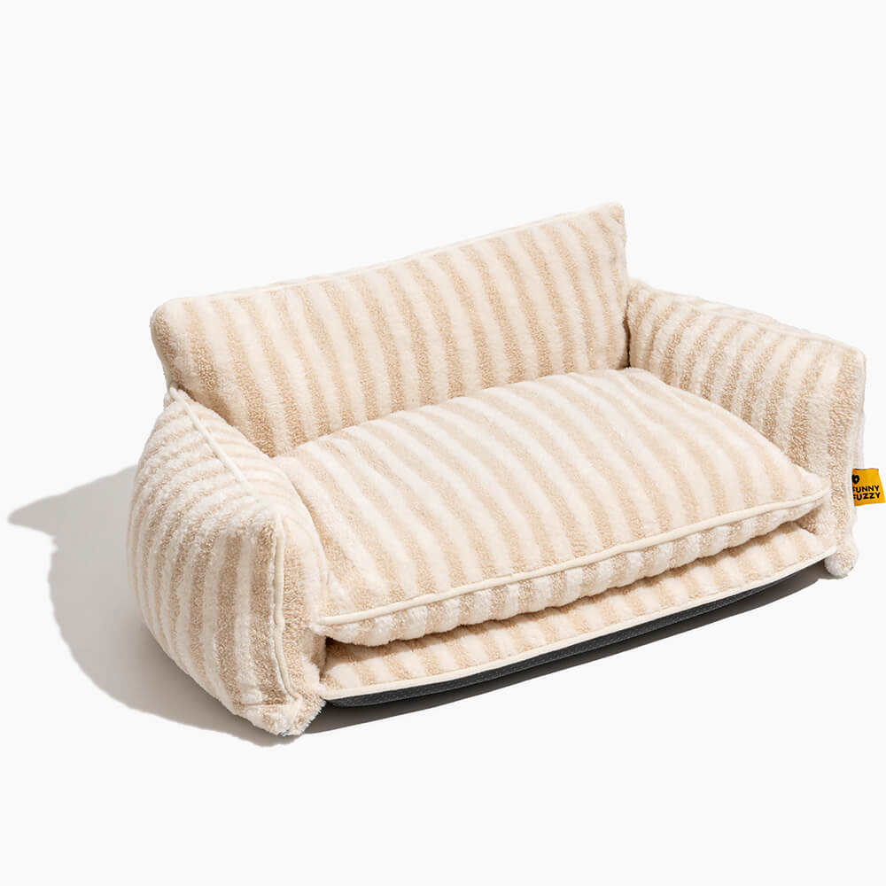 Trendy Striped Faux Lambswool Double Layer Dog & C