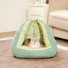 Multifunctional Semi-Enclosed Cave Dog Bed Warming