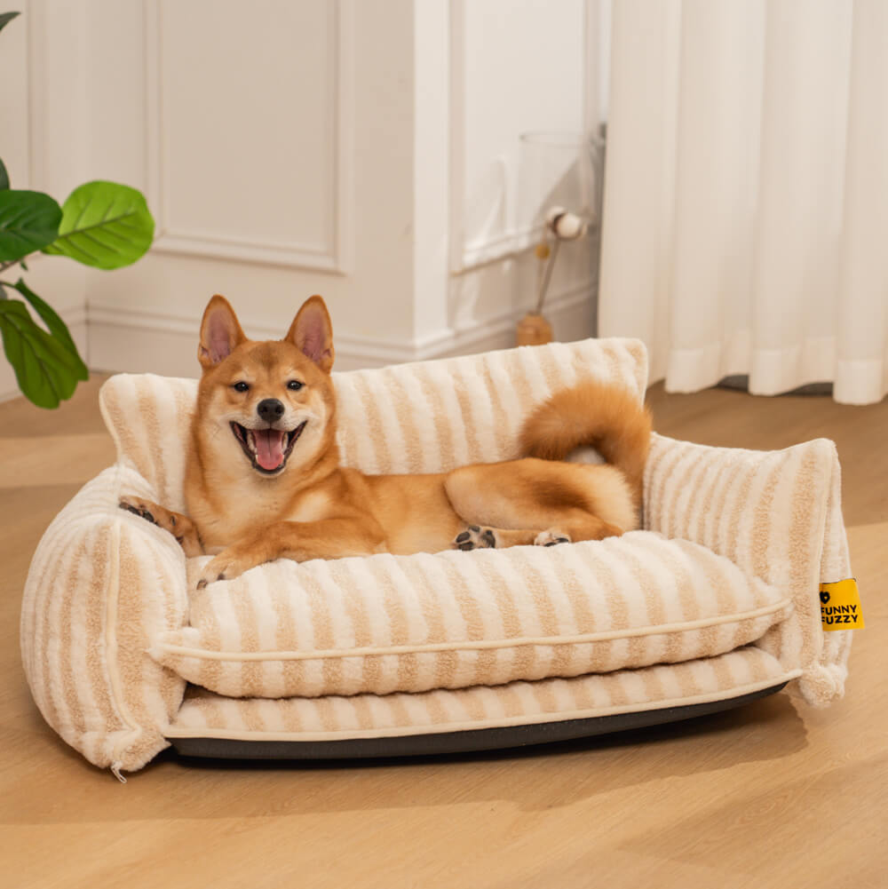 Trendy Striped Faux Lambswool Double Layer Dog & C