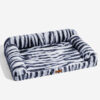 Fluffy Striped Orthopedic Bolster Dog Bed - Luxe C
