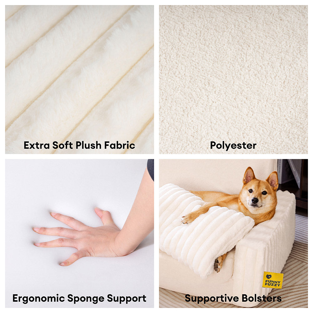 Creamy Fluffy Orthopedic Human-Dog Bolster Bed - E