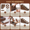 Detachable Chessboard Plaid Handcrafted Dog Stairs