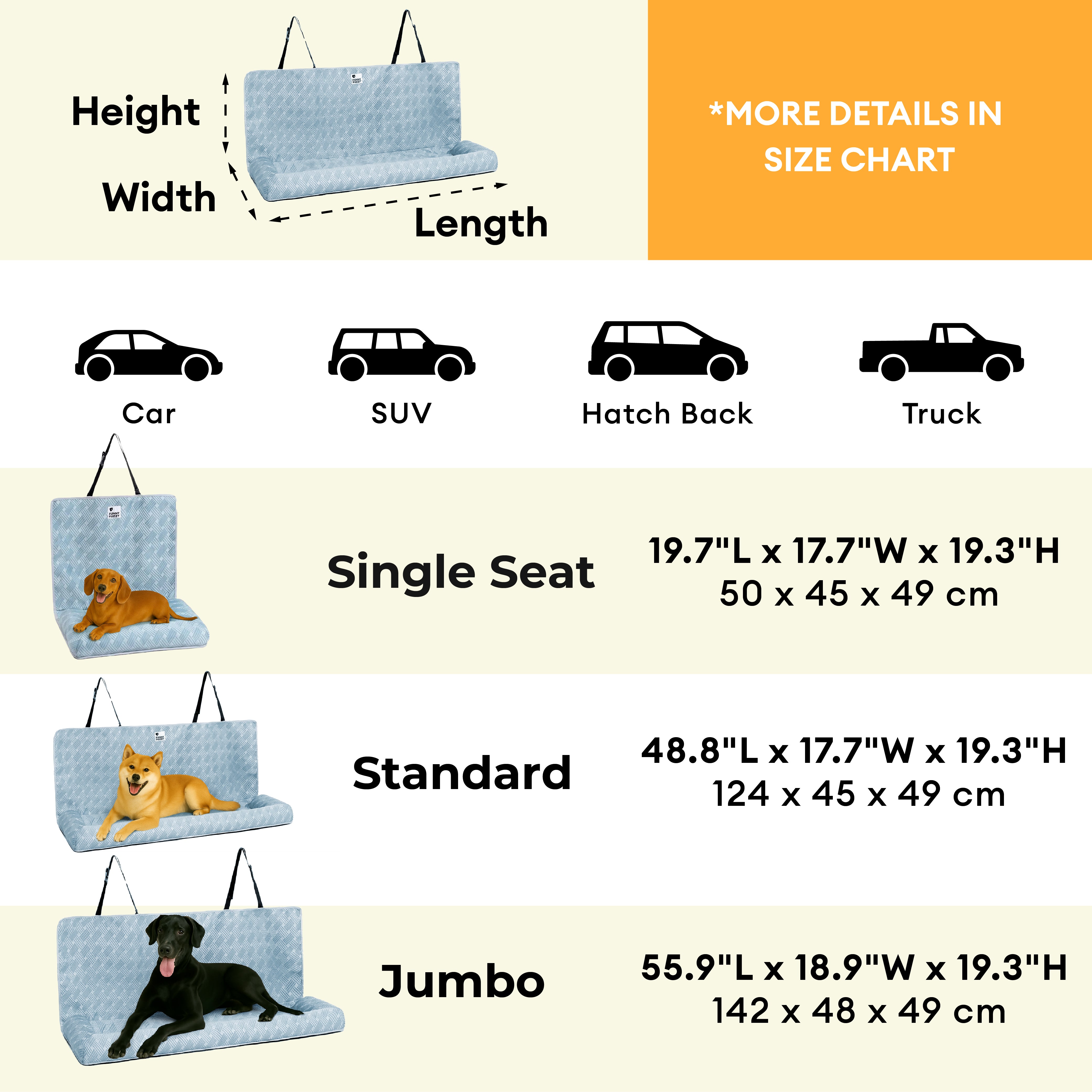 Cooling Travel Bolster Safety Back Seat Large Dog