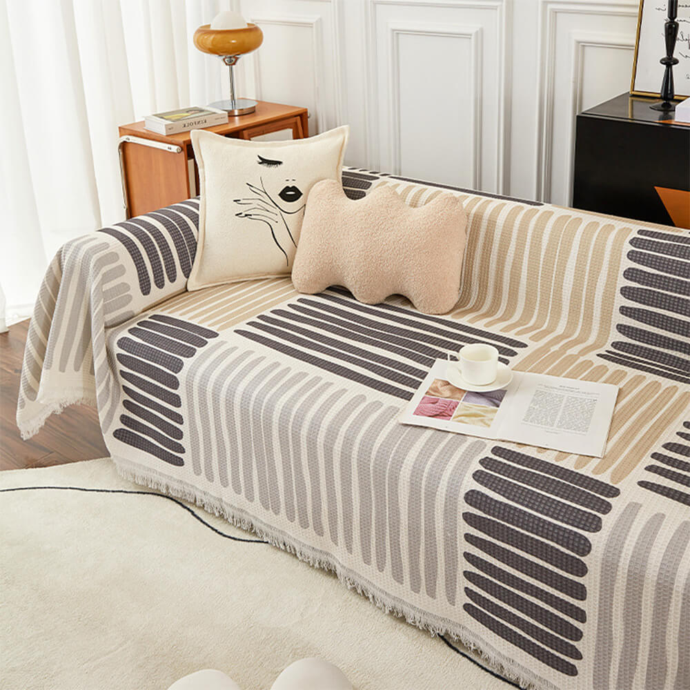 Geometric Pattern Multi-Color Sofa Cover - Modern