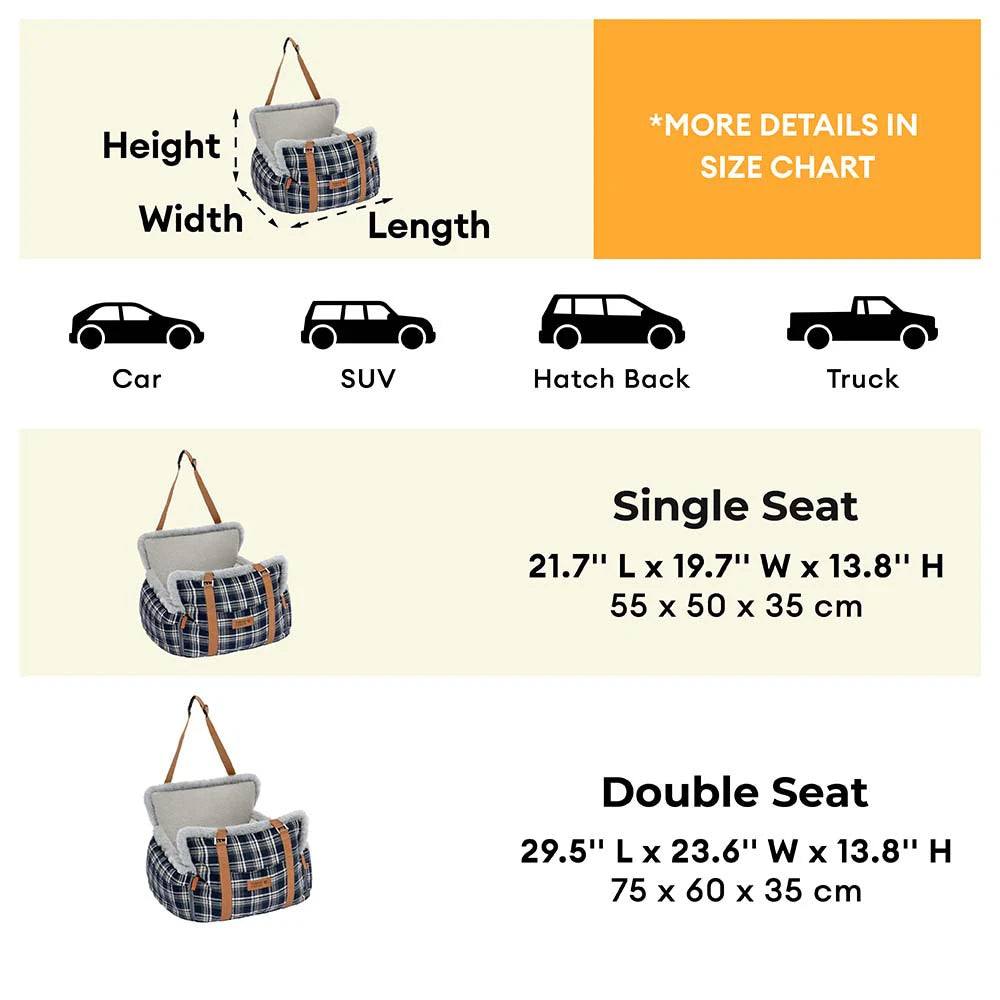 3 in 1 Fluffy Warmth Safe Dog Booster Car Seat Bed