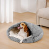 Calming Plush Semi-Enclosed Pet Nest Pita Bed For 