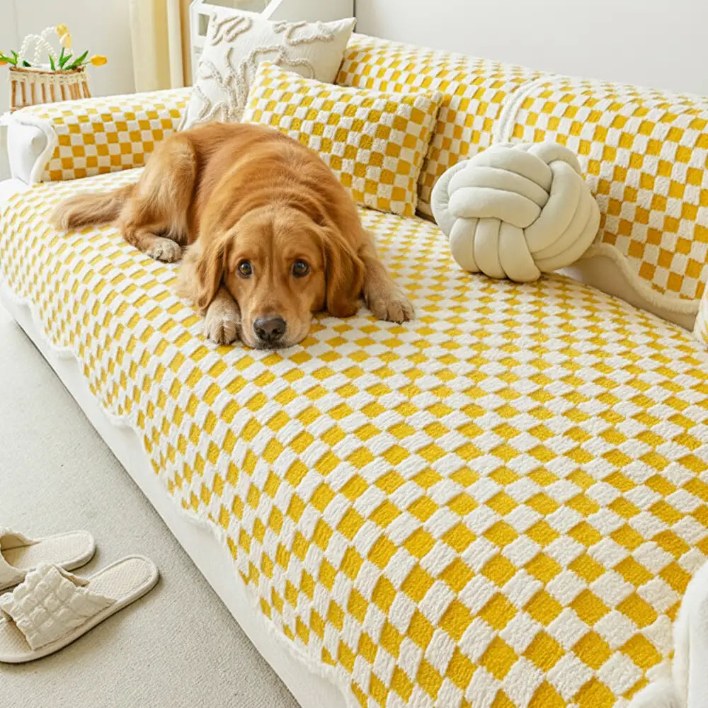 Classic Checkerboard Plush Comfortable Scratch-Res