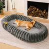 Creamy Plush Super Large Donut Human Dog Bed - Cud