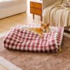 Classic Plaid Ergonomic Calming Dog Bed - Expandab