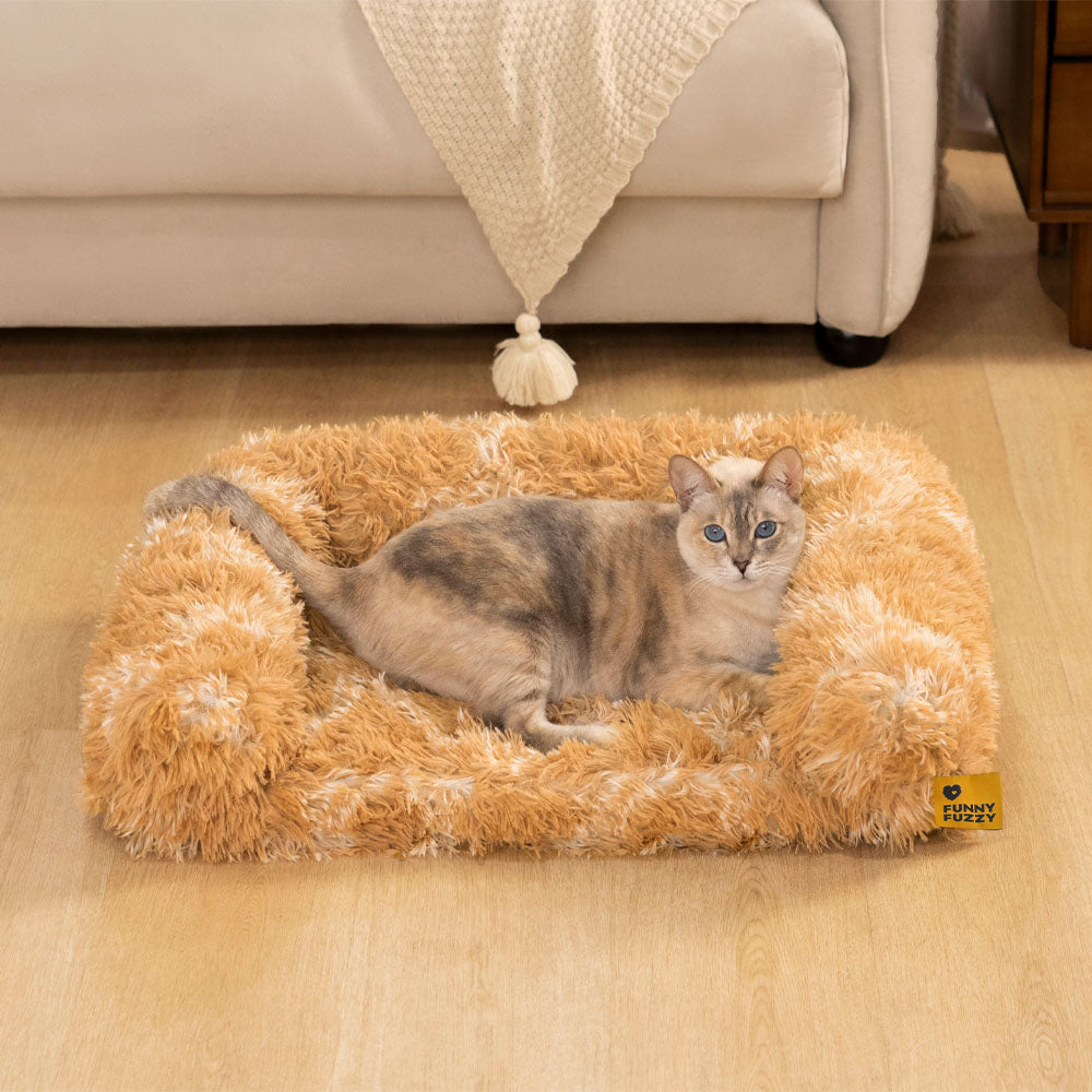 Classic Plaid Orthopedic Bolster Cat Sofa Bed - Co