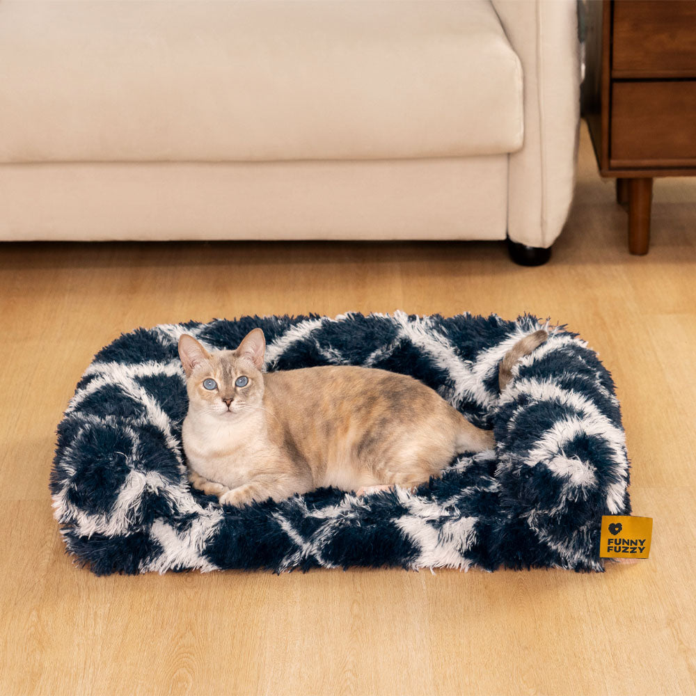 Classic Plaid Orthopedic Bolster Cat Sofa Bed - Co