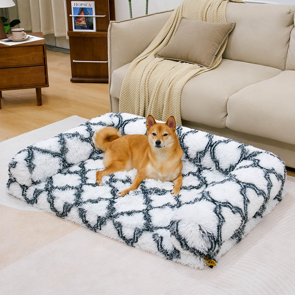 Classic Plaid Orthopedic Bolster Dog Sofa Bed - Co