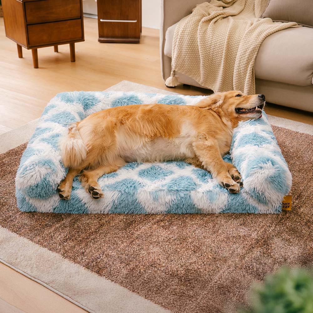 Classic Plaid Orthopedic Bolster Dog Sofa Bed - Co
