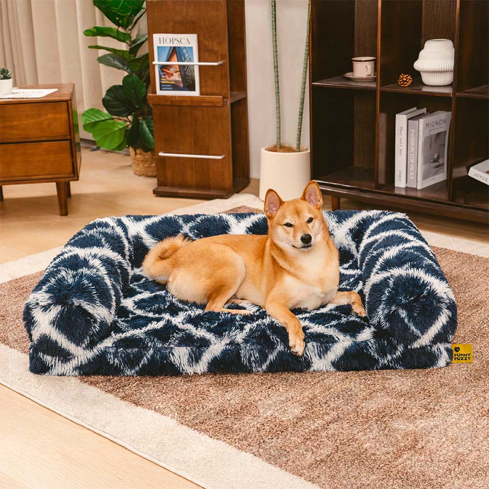 Classic Plaid Orthopedic Bolster Dog Sofa Bed - Co