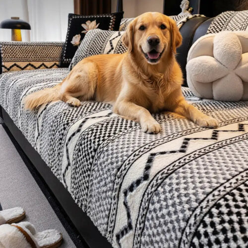 Classic Plaid Plush Scratch-Resistant Comfortable 