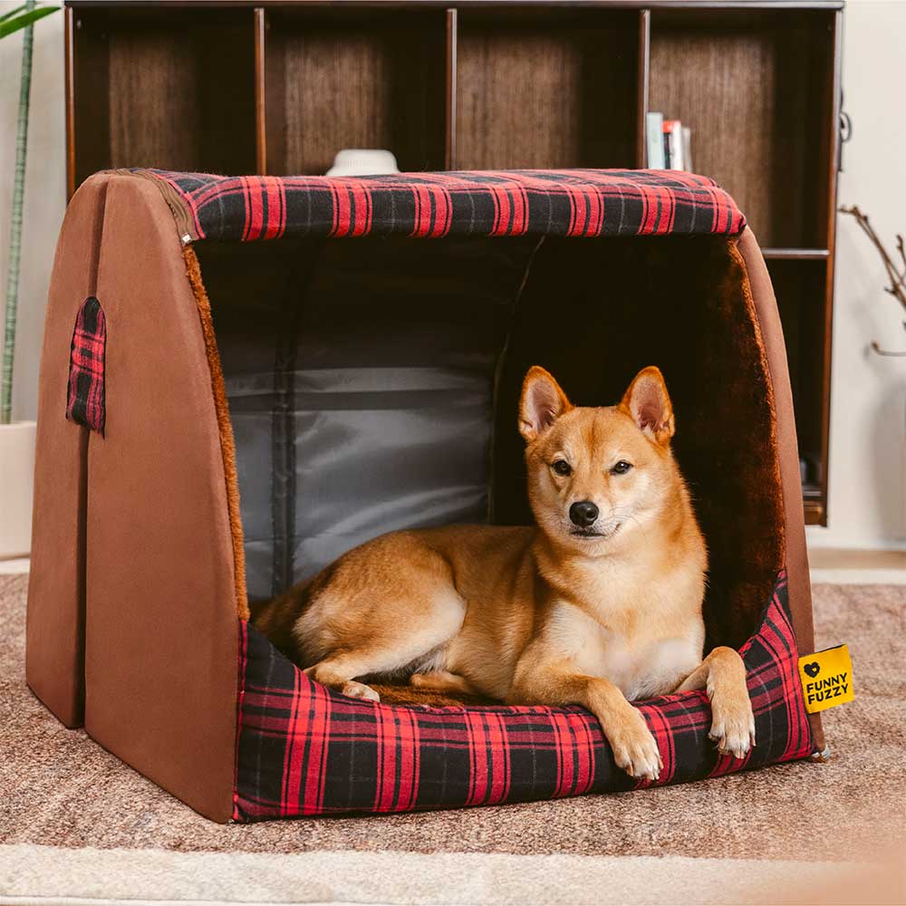 Classical Plaid House Orthopedic Dog Bed - Retreat