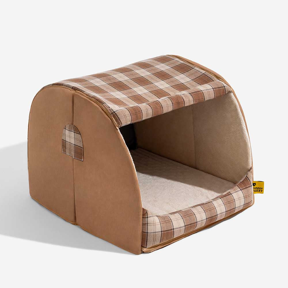Classical Plaid House Orthopedic Dog Bed - Retreat