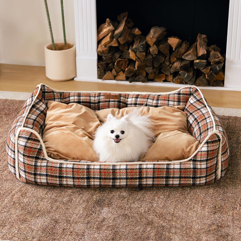 Classical Retro Plaid Removable Bolster Calming Do