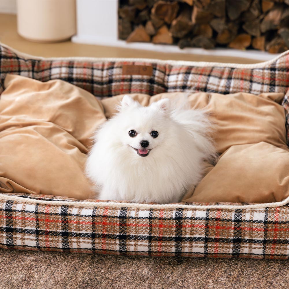 Classical Retro Plaid Removable Bolster Calming Do