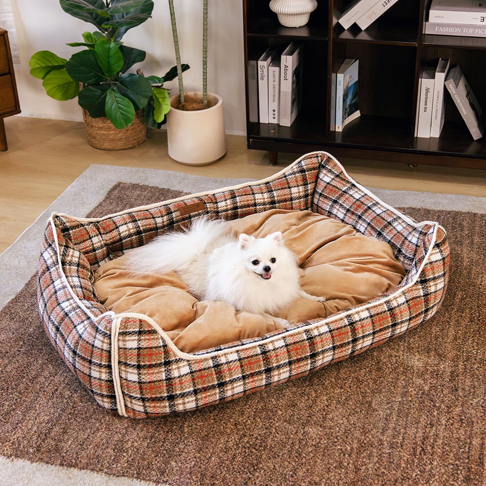 Classical Retro Plaid Removable Bolster Calming Do