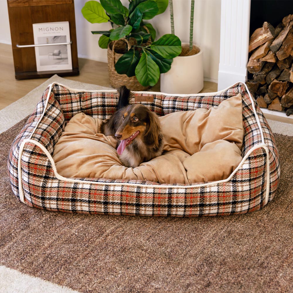 Classical Retro Plaid Removable Bolster Calming Do