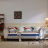 Colorful Striped Quilted Sofa Chic Protector Comfo