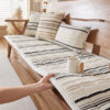 Cozy Chenille Striped Plush Sofa Protector Pet Mat