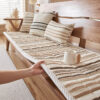 Cozy Chenille Striped Plush Sofa Protector Pet Mat