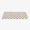 Cream-colored Large Plaid Square Fuzzy Pet Dog Mat