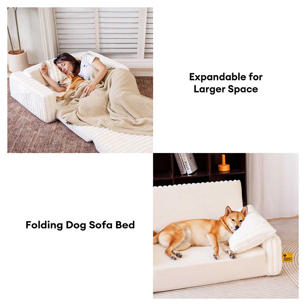 Creamy Fluffy Orthopedic Human-Dog Bolster Bed - E