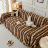 Decorative Stripe Tassel Chenille Throw Couch Cove